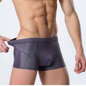 Ice silk men's underwear mesh boxer (Option: Gray-XXXL)