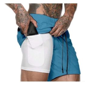 Pocket Compression Shorts (Option: Blue-S)