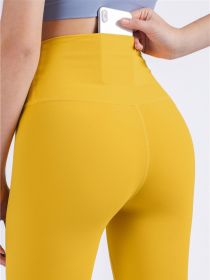 Brand Yoga Pants Hidden Pockets At Waist Fitness Sports Leggings Women Sportswear Stretchy Pants Gym Push Up Workout Clothing (Color: BLACK, size: XL)
