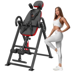 VEVOR Inversion Table, 300 lbs Capacity Heavy Duty Inversion Table, Decompression Back Stretcher Machine, Strength Training Equipment with Headre (Default: Default)