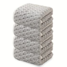"The Ultimate Spa & Fitness Towel - 4-Piece Waffle Weave Set Includes Bath/Hand/Face/Gym Sizes - Perfect for Daily Use & Travel" (Quantity: 4 piece blue)