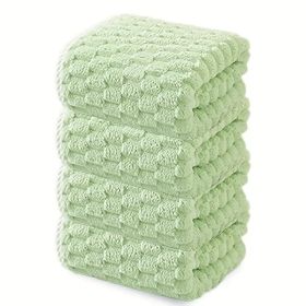 "The Ultimate Spa & Fitness Towel - 4-Piece Waffle Weave Set Includes Bath/Hand/Face/Gym Sizes - Perfect for Daily Use & Travel" (Quantity: 4pcs green)