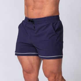 Fitness Quick-drying Sport Running Training Outdoor Beach Shorts (Option: Navy Blue-XL)